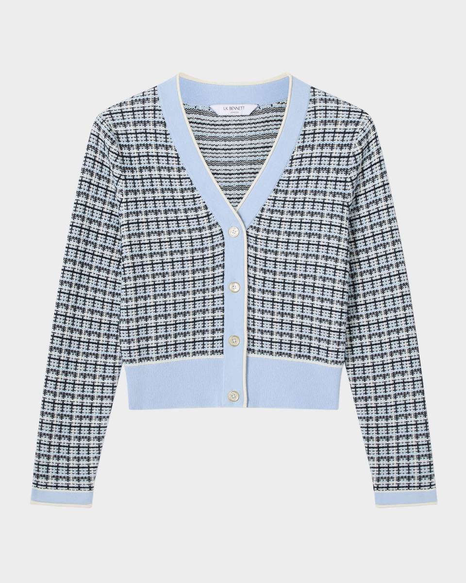 Honey Textured Plaid Knit Cardigan
